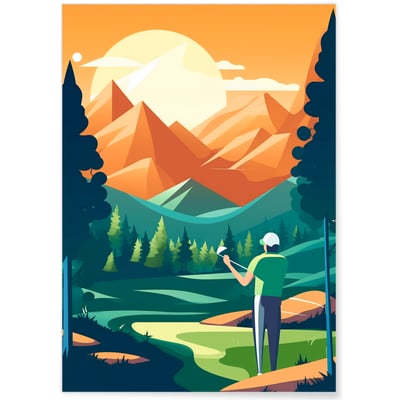 Affiche Illustration Golf L'AFFICHERIE