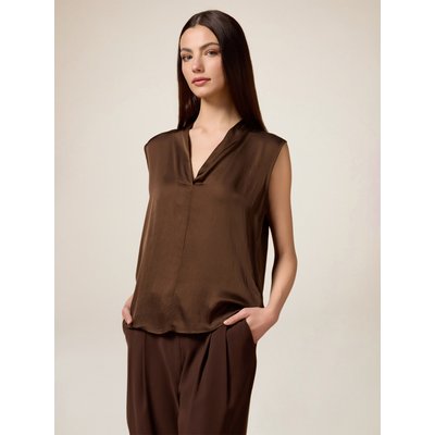 CHEMISIER sans manches réalisé en satin de viscose OLTRE