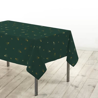 Nappe Rectangulaire 150x300 Antitache Sapin Vert Et Doré DECORATIE