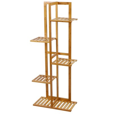 Étagères porte plantes en bambou 5 niveaux 40x21x80cm WADIGA