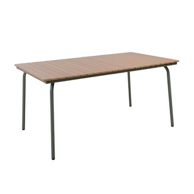 Table de jardin rectangulaire 160 x 90 cm en acier et bois synthétique, CARTERET OVIALA