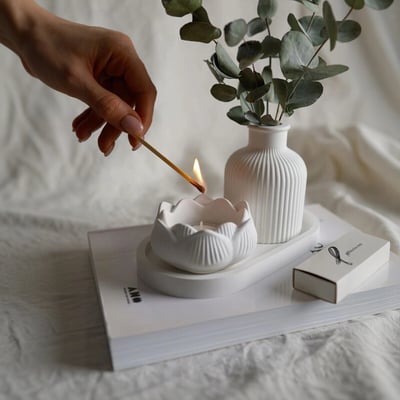 Свечи, набор из 3 шт Gold Paint Tealight / Голд Пейнт Тилайт SO'HOME