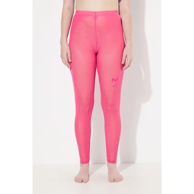 Legging en mesh. Imprimé floqué cœur sur ULLA POPKEN