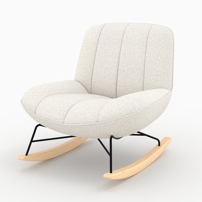 Rocking chair en tissu bouclette - ALVIN RENDEZ-VOUS DÉCO