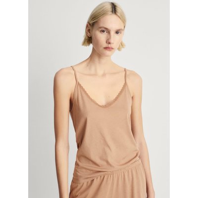 Haut pyjama coton dentelle rapportée contrasté MANGO
