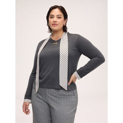 Pull avec écharpe intégrée imprimée FIORELLA RUBINO