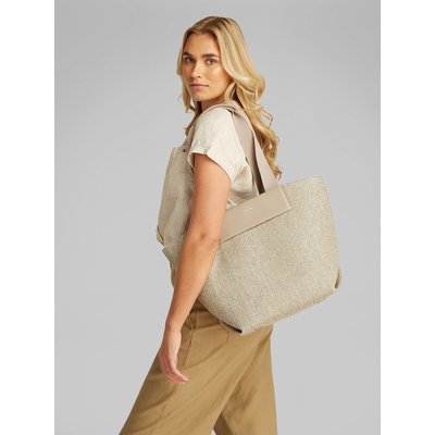 Sac cabas shopping porté épaule, bi-matière CALVIN KLEIN
