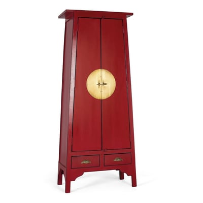Armoire 2 portes Bois Rouge DECORATION D’AUTREFOIS