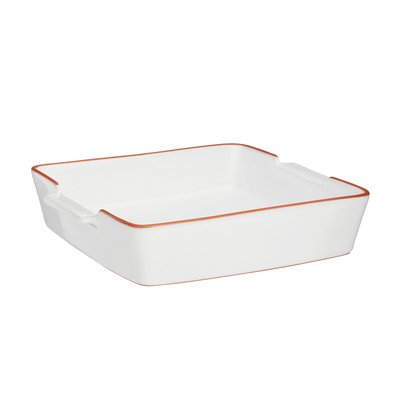 25cm White Square Terracotta Baking Dish SO'HOME