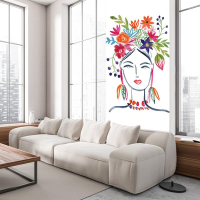 Papier peint graphique jolie fleur HEXOA