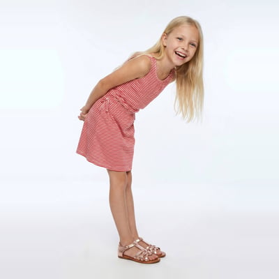 Robe à bretelles rayée en coton MONOPRIX