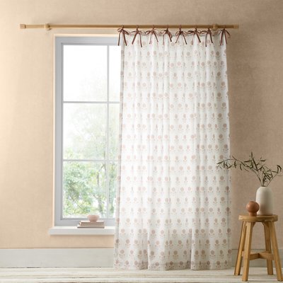 Woodblock Floral So Soft Voile Curtain Panel PINEAPPLE ELEPHANT