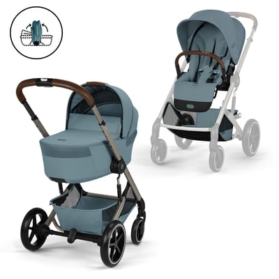 Poussette duo tout terrain Balios S Lux 4 avec nacelle pliable CYBEX