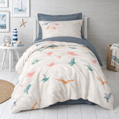 Parure de lit enfant coton imprimée oiseaux, Kaija C DESIGN HOME TEXTILE