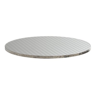 Plateau de table de terrasse rond 60 cm en aggloméré et en inox, BRIXTON OVIALA