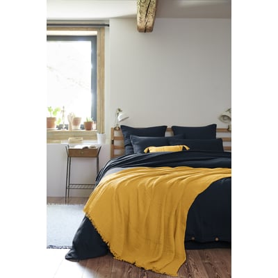 Plaid quadruple gaze de coton 180 x 220 cm Gaia vert d eau EDEN