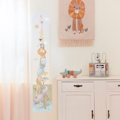Toise murale autocollante pour enfant Animaux de la brousse LITTLE DUTCH