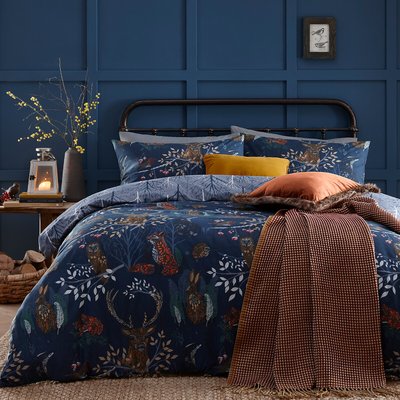 Forest Fauna Woodland Cotton Mix Duvet Cover and Pillowcase Set FURN.