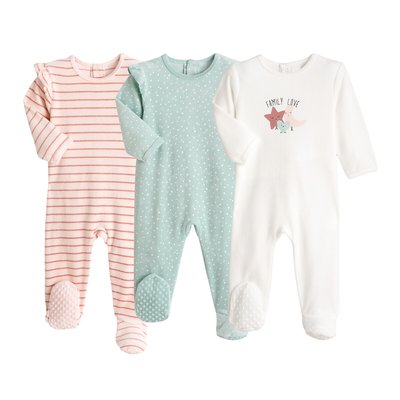 3er-Pack Strampler aus Samt LA REDOUTE COLLECTIONS