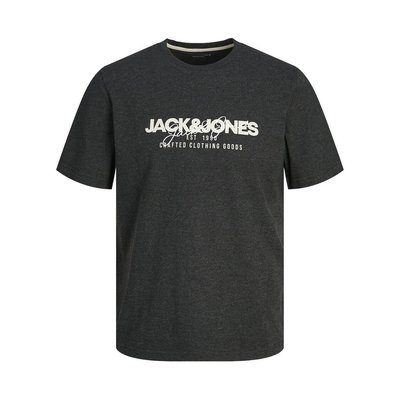 Logo Print Cotton T-Shirt with Crew Neck JACK & JONES