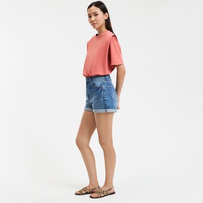 Camiseta de algodón de cuello redondo y manga corta LA REDOUTE COLLECTIONS