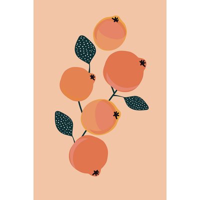Tableau fruits vintage grenades orangées HEXOA