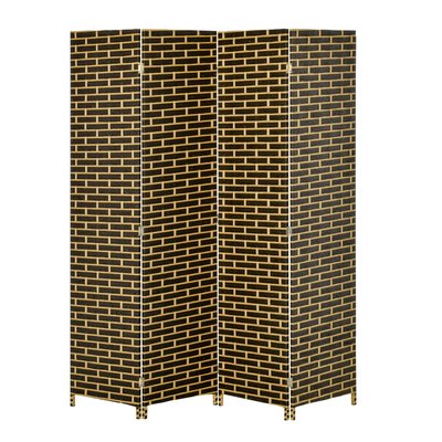 Séparateur de pièces 4 panneaux pliables chocolat paille HOMCOM