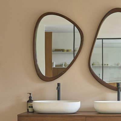Miroir organique en mindi massif finition noyer 75x60 cm  VINTAGE BERAH GETAH
