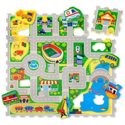 Tapis de jeu mousse à assembler CITY HAKUNA MATTE