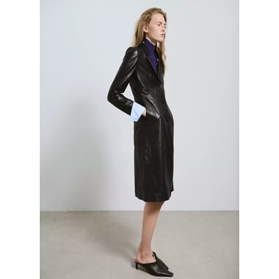 Manteau cuir revers MANGO