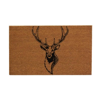 Paillasson coco intérieur extérieur 75 x 45 cm Tête de cerf contours AUBRY GASPARD