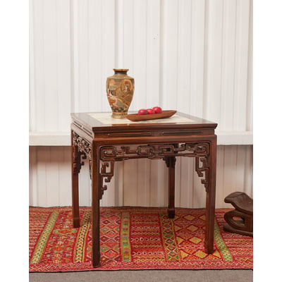 Table à manger chinoise en bois sculpté Romy N°1450 - Bon état DEBONGOUT