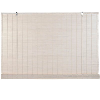 Store enrouleur intérieur en bambou blanc 120x2x175cm WADIGA