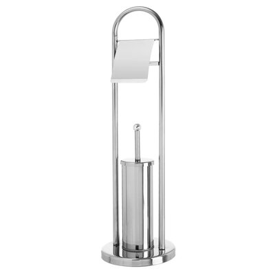Dérouleur papier toilette et brosse WC métal chromé WADIGA