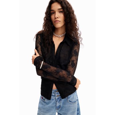 T-shirt froncé tulle fleuri DESIGUAL
