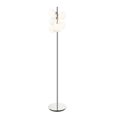 Lampadaire chromé à verres blancs - MELISSA KOSILUM