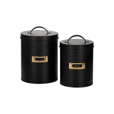 Set of 2 Otto Storage Canisters in Black TYPHOON