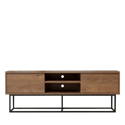 Meuble TV 2 tiroirs en bois et métal L140cm- ROA DRAWER