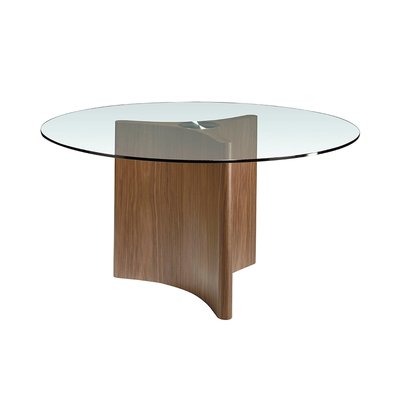 Table à manger en bois de noyer et verre ANGEL CERDA