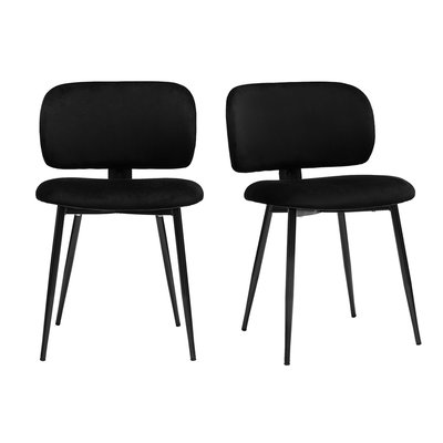 Chaises design en velours pieds métal noir (lot de 2) ATRIUM MILIBOO