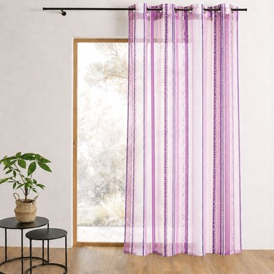 Voilage en organza jacquard à rayures verticales colorées HOME MAISON