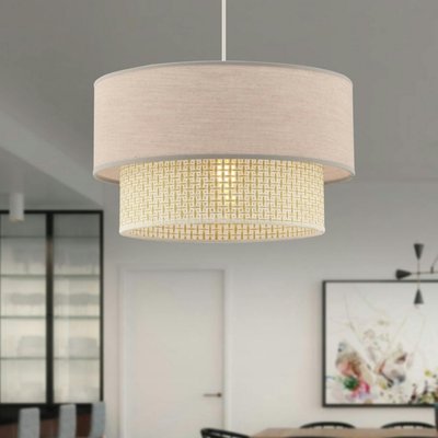 Suspension moderne - double abat-jour sable ZURICH PIER IMPORT
