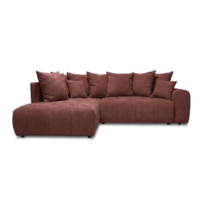 Canapé d'angle convertible 4 places en tissu bouclette, ROXELANE BOBOCHIC