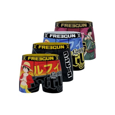 Lot de 4 Boxers One Piece Luffy FREEGUN