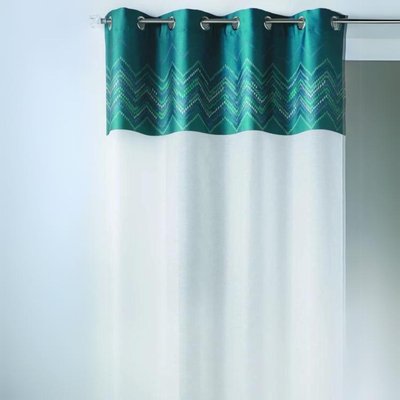 Voilage en jacquard avec parement haut "chevron" HOME MAISON