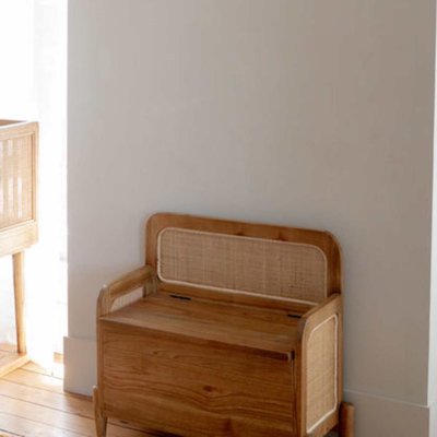 Banc coffre bois et cannage - CATBA SAUDARA COLLECTIONS