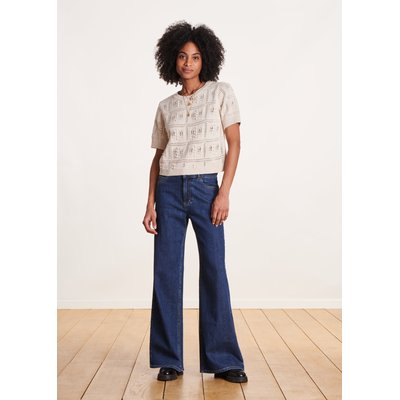 Jean flare taille haute en coton biologique LA FEE MARABOUTEE