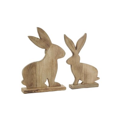 Décors lapins en manguier naturel (lot de 2) AUBRY GASPARD
