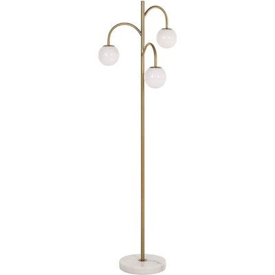 Lampadaire doré design globe verre et base marbre RECOLLECTION