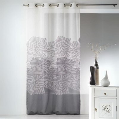 Voilage en Etamine Légère à Motifs Graphiques HOME MAISON